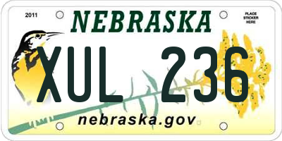 NE license plate XUL236