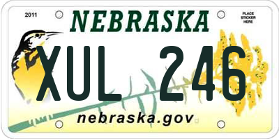 NE license plate XUL246