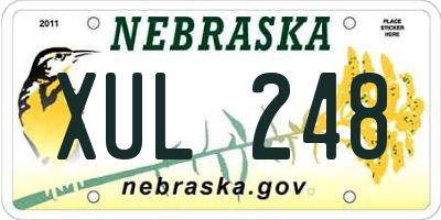 NE license plate XUL248