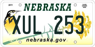 NE license plate XUL253