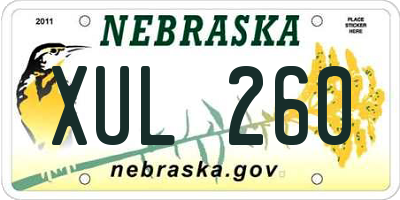 NE license plate XUL260