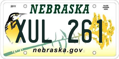 NE license plate XUL261