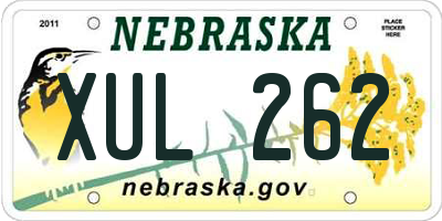 NE license plate XUL262
