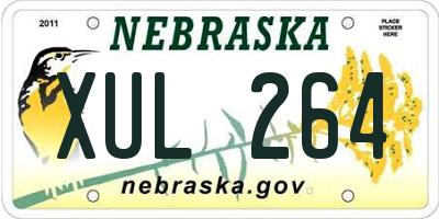 NE license plate XUL264