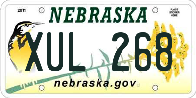 NE license plate XUL268