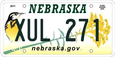 NE license plate XUL271