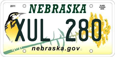 NE license plate XUL280