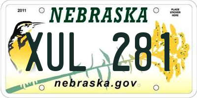 NE license plate XUL281