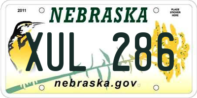 NE license plate XUL286