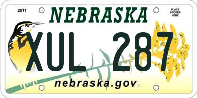 NE license plate XUL287
