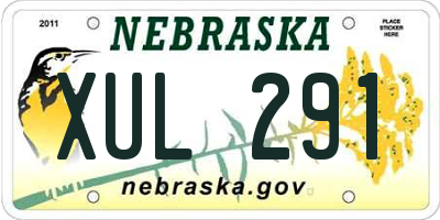 NE license plate XUL291