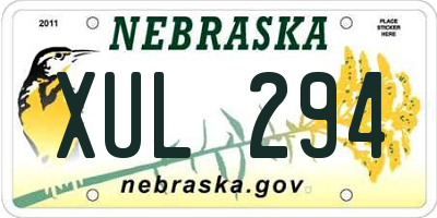 NE license plate XUL294
