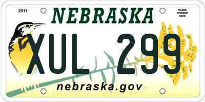 NE license plate XUL299