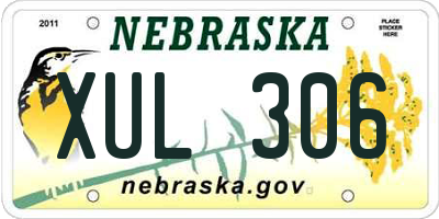 NE license plate XUL306