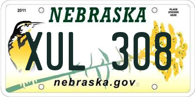 NE license plate XUL308