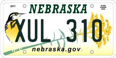 NE license plate XUL310