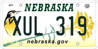 NE license plate XUL319