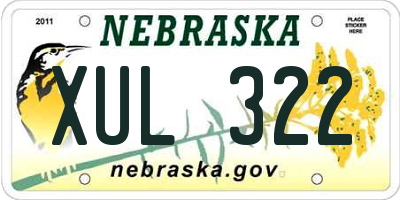 NE license plate XUL322
