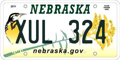 NE license plate XUL324
