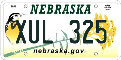 NE license plate XUL325