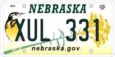 NE license plate XUL331