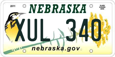 NE license plate XUL340