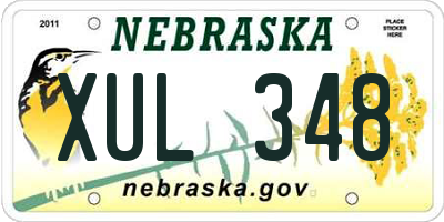 NE license plate XUL348