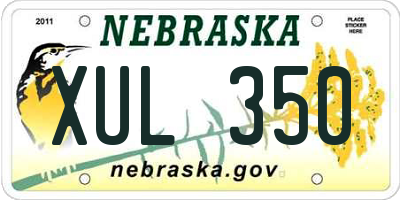NE license plate XUL350