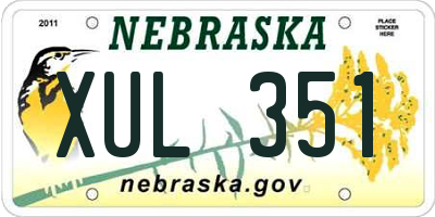 NE license plate XUL351