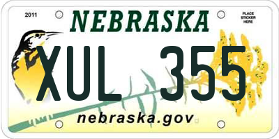 NE license plate XUL355