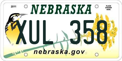 NE license plate XUL358