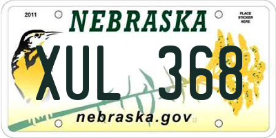 NE license plate XUL368