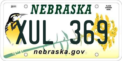 NE license plate XUL369