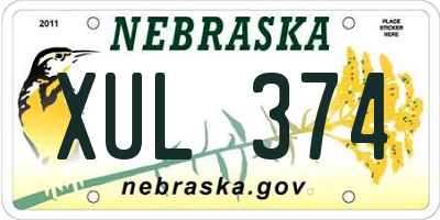NE license plate XUL374