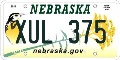 NE license plate XUL375