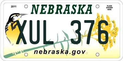 NE license plate XUL376