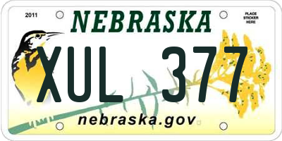 NE license plate XUL377
