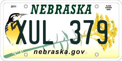 NE license plate XUL379