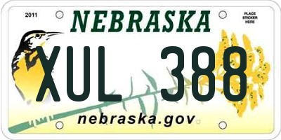 NE license plate XUL388