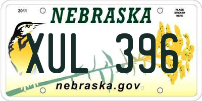 NE license plate XUL396