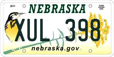 NE license plate XUL398