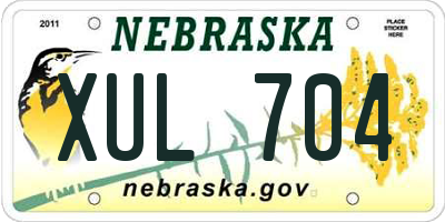 NE license plate XUL704