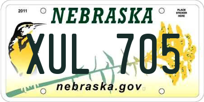 NE license plate XUL705