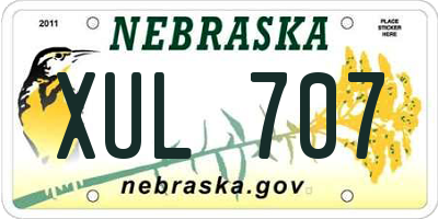 NE license plate XUL707