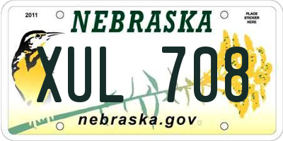 NE license plate XUL708