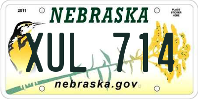 NE license plate XUL714