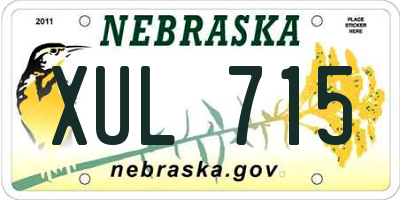 NE license plate XUL715