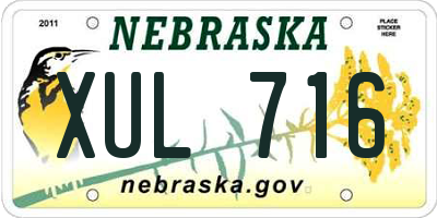NE license plate XUL716