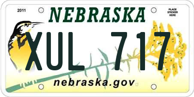 NE license plate XUL717