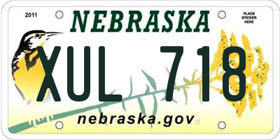 NE license plate XUL718